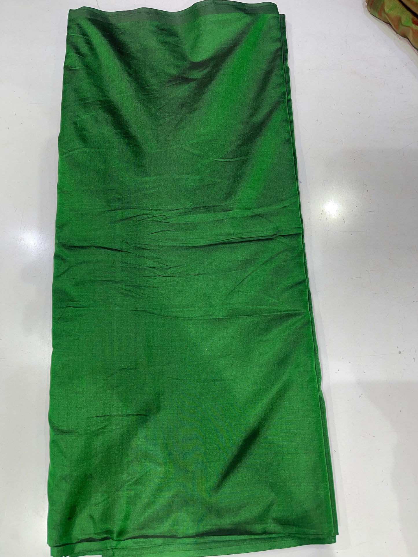Pure Silk Yarn Dyed Fabric – Rich Emerald Green Solid Silk