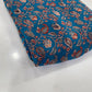 Premium Teal Blue Floral Printed Fabric – Elegant Paisley & Vine Design for Dresses, Kurtas & Home Decor