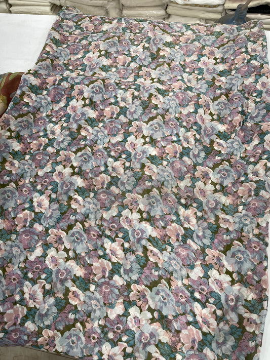 Elegant Multi-Color Floral Printed Fabric – Soft Designer Fabric for Dresses, Kurtas & Home Decor