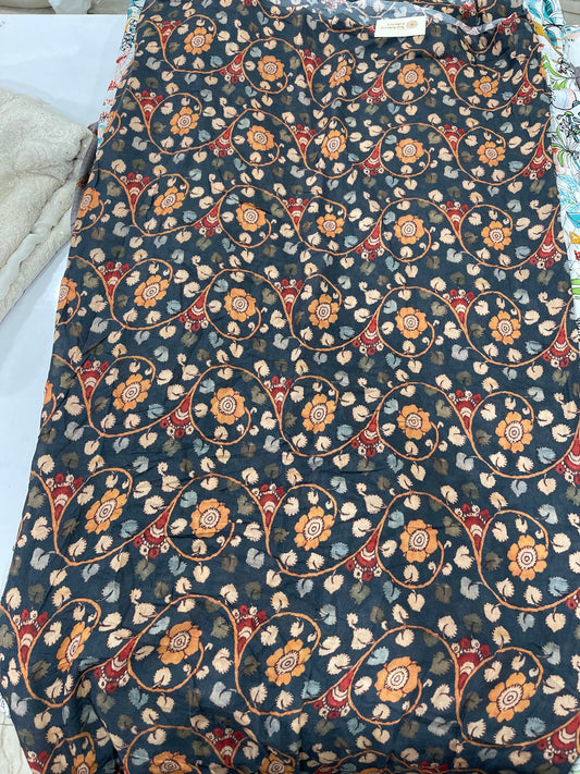 Premium Viscose Muslin Digital Print Fabric – Floral Swirl Design