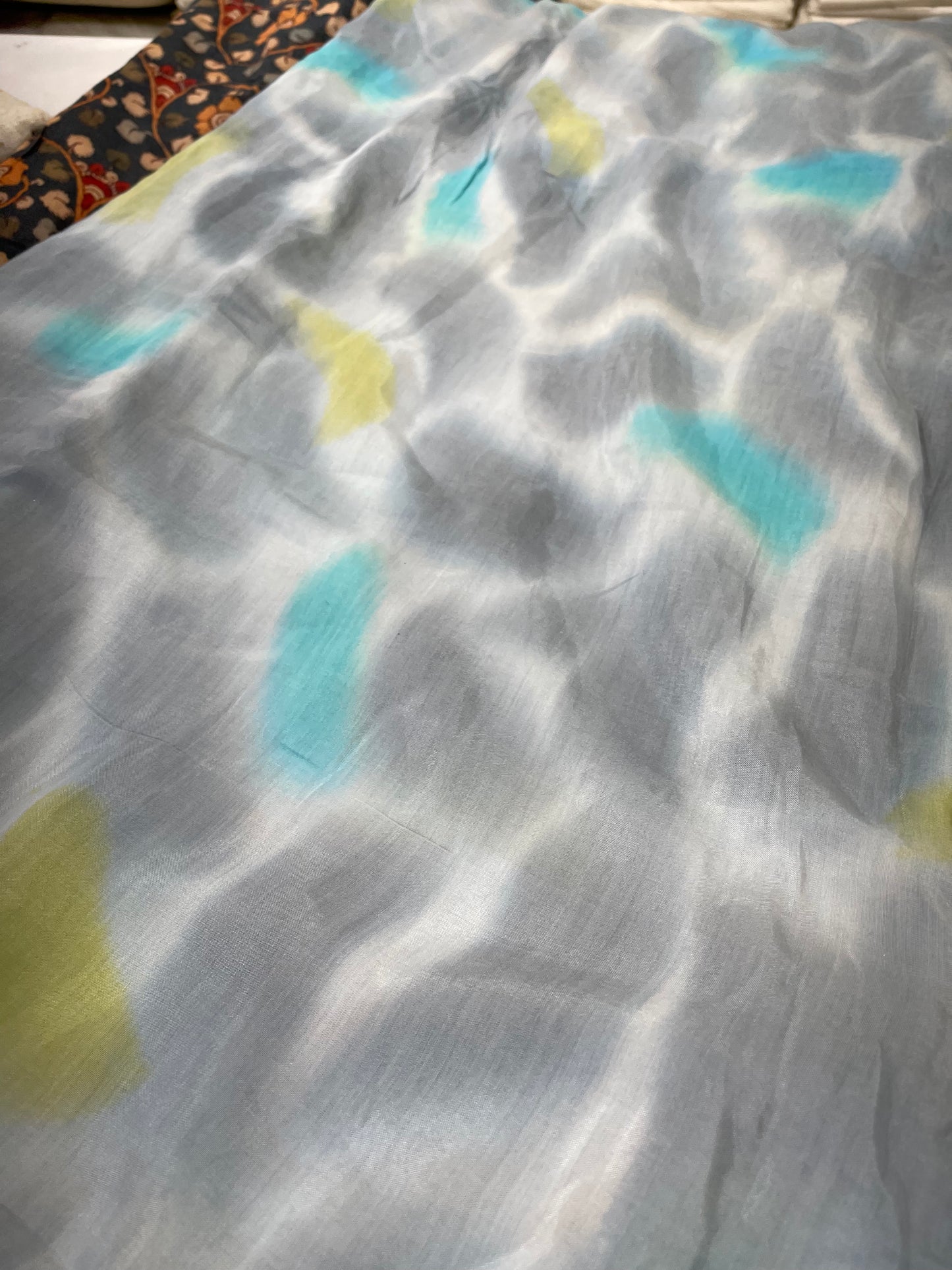 Premium Viscose Muslin Digital Print Fabric – Abstract Pastel Design
