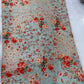 Pure Linen Digital Print Fabric – Floral Multicolor on Pastel Blue Base