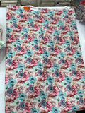Pure Linen Digital Print Fabric – Multicolor Artistic Floral Design