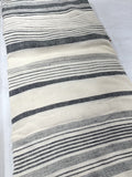 Pure Handloom Cotton Khadi Striped Fabric – Off White & Black Handwoven Soft Breathable Cotton