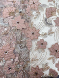 Premium 3D Floral Embroidered Sequin Net Fabric – Designer Floral Collection