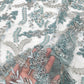 Luxury Aqua Blue & Silver Hand-Beaded Embroidered Net Fabric | Bridal & Couture Lace