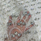 Premium White Crystal & Pearl Embroidered Net Fabric