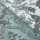 Luxury Aqua Blue & Silver Hand-Beaded Embroidered Net Fabric | Bridal & Couture Lace