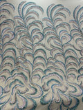 Luxury Sequin Embroidered Net Fabric – Floral Paisley Vine Design