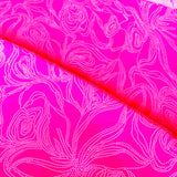 Rani Pink Floral Printed Fabric Combo (Cotton + Chiffon)