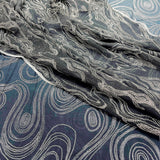 Charcoal Grey Abstract Printed Fabric Combo (Cotton + Chiffon)