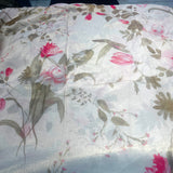 Elegant Pearl White Floral Shimmer Tissue Fabric