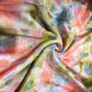 Luxury Coral Pink Floral Shimmer Tissue Fabric