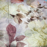 Ivory Mist Shimmer Tissue Fabric – Pastel Floral Metallic Designer Fabric