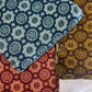 Traditional Ajrakh Inspired Circular Motif Printed Fabric (Brown, Indigo & Burgundy)