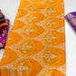 Pure Silk Wine Red Zari Buta Brocade Fabric with Traditional Circular Motifs