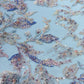 Designer Net Embroidery Fabric – Pastel Blue with Heavy Beads & Sequin Work