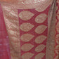 Pure Banarasi Dupatta in Red–Yellow Ombre with Heavy Gold Zari Border