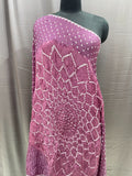 Pure Bandhani Dupatta – Mauve Purple with Gold Zari Border