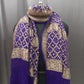 Pure Banarasi Dupatta in Royal Purple with Rich Gold Zari Border