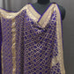 Pure Banarasi Dupatta in Royal Purple with Rich Gold Zari Border