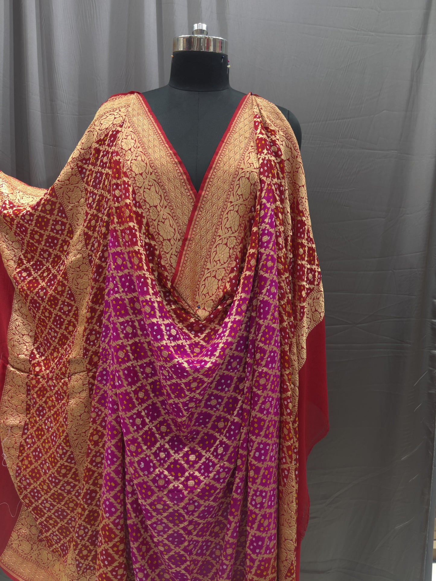 Pure Banarasi Dupatta with Rich Zari Weaving & Traditional Motifs
