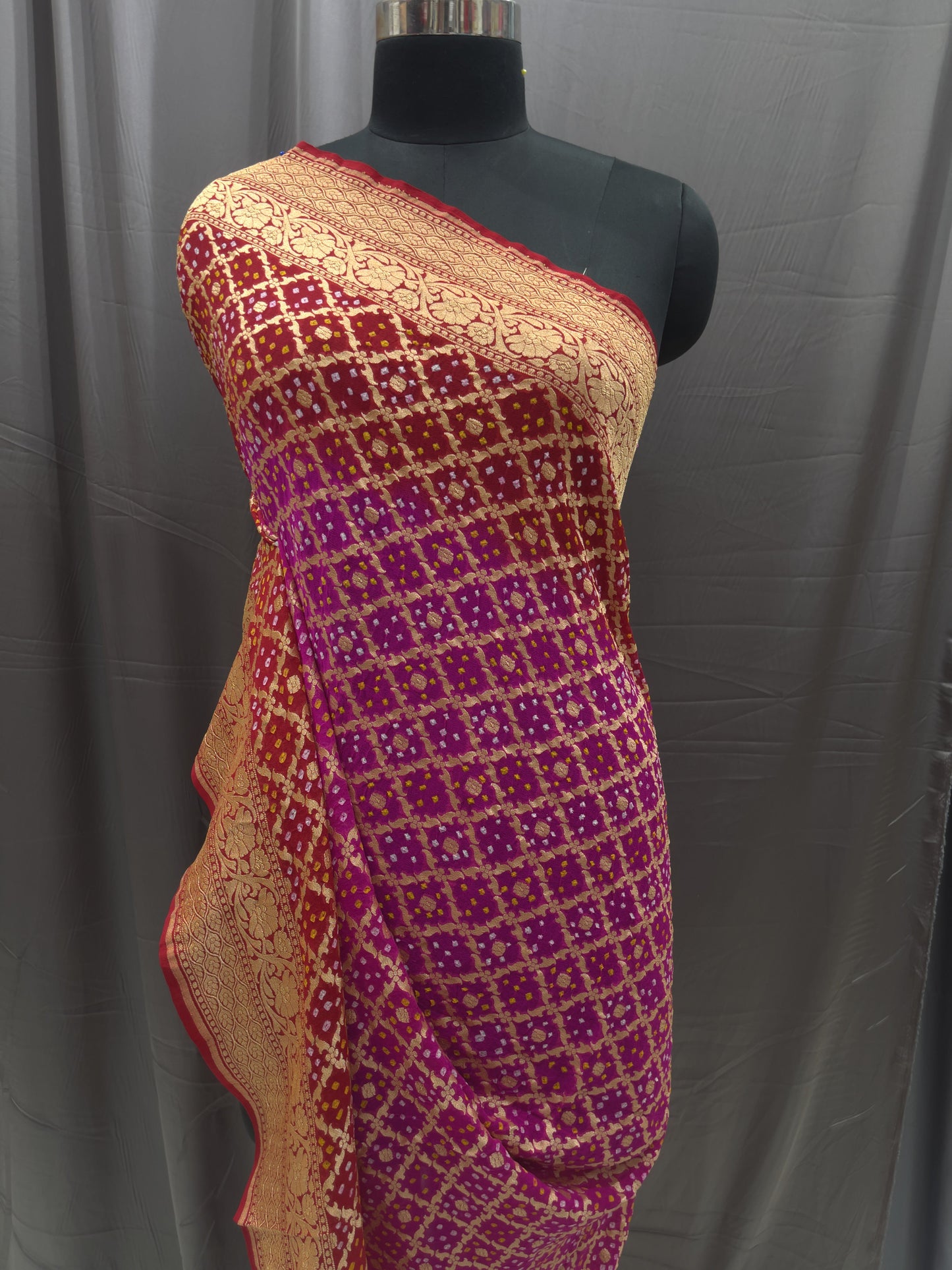 Pure Banarasi Dupatta with Rich Zari Weaving & Traditional Motifs