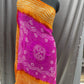 Pure Bandhani Dupatta in Orange & Pink with Traditional Tie-Dye Work and Zari Border