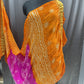 Pure Bandhani Dupatta in Orange & Pink with Traditional Tie-Dye Work and Zari Border