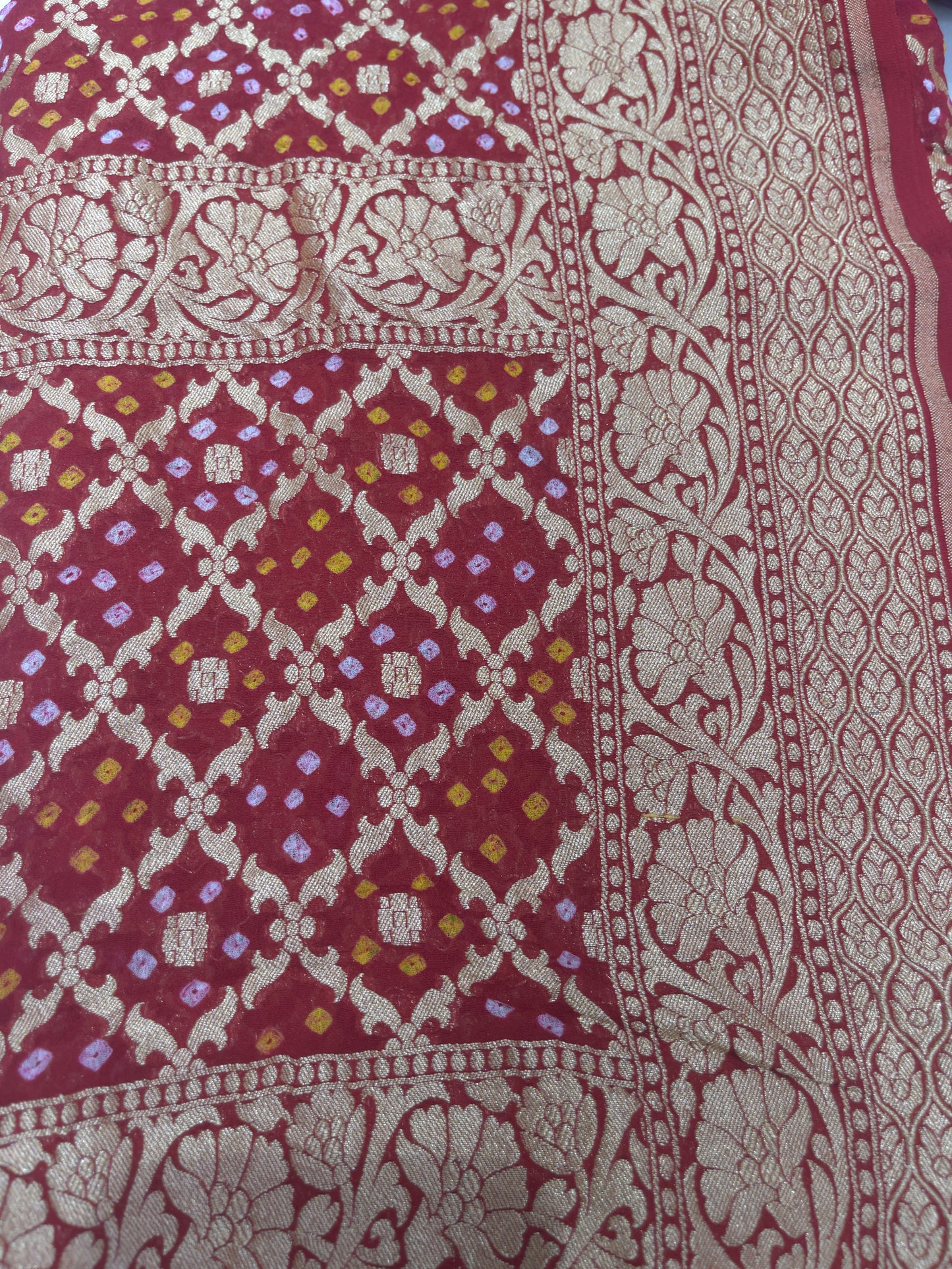 Pure Banarasi Dupatta with Rich Zari Weaving & Traditional Motifs