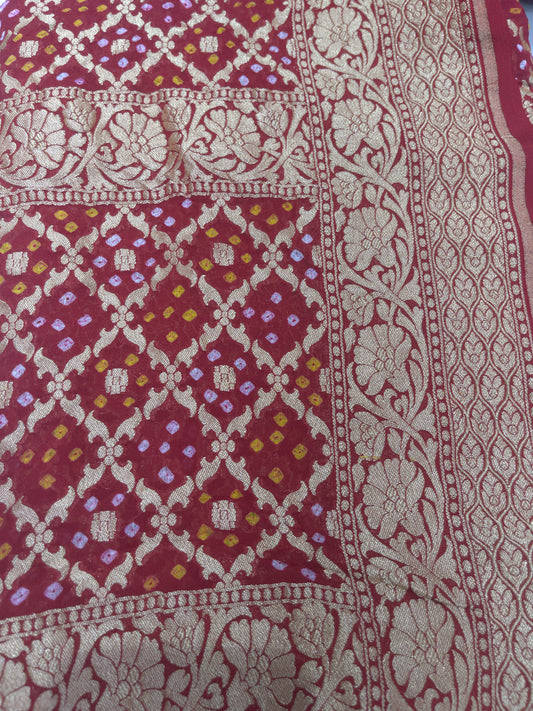 Pure Banarasi Dupatta with Rich Zari Weaving & Traditional Motifs