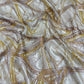 Luxury Imported Abstract Metallic Shimmer Fabric – Ivory Gold & Rose Gold Designer Party Wear Material