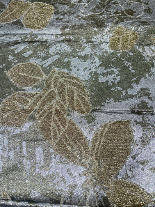 Imported Metallic Floral Jacquard Fabric
