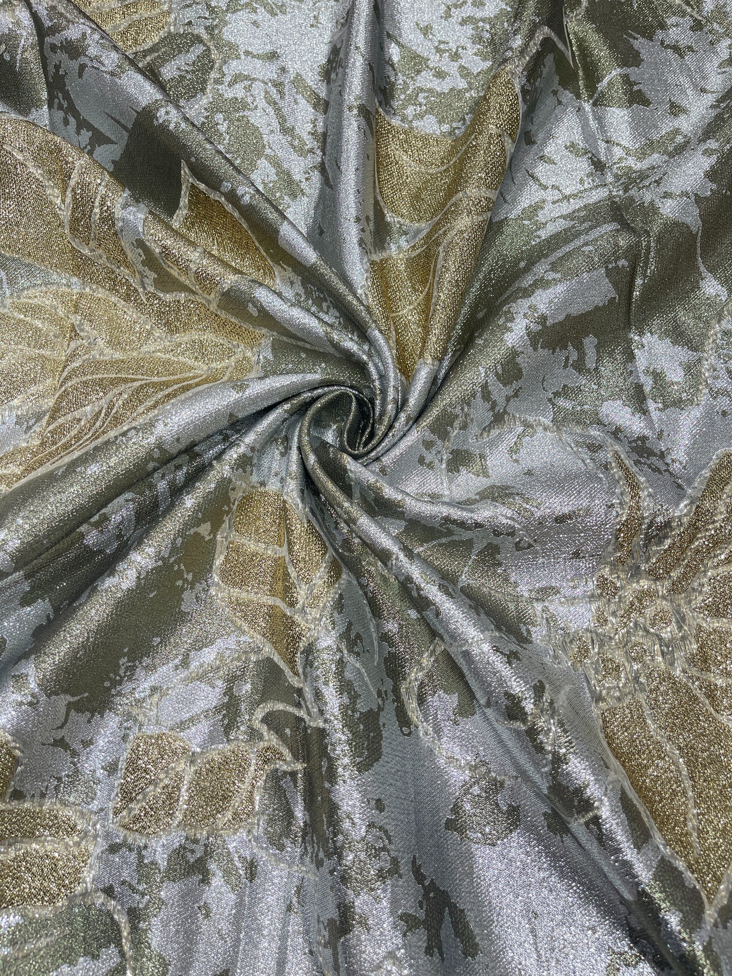 Imported Metallic Floral Jacquard Fabric