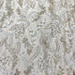 Luxury 3D Floral Sequin Embroidered Net Fabric – Silver, Champagne & Mint