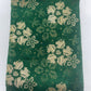 Pure Silk Emerald Green Floral Brocade Fabric with Gold Zari