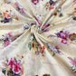 Pure Chanderi Digital Floral Print Fabric – Soft Cream Yellow Elegance