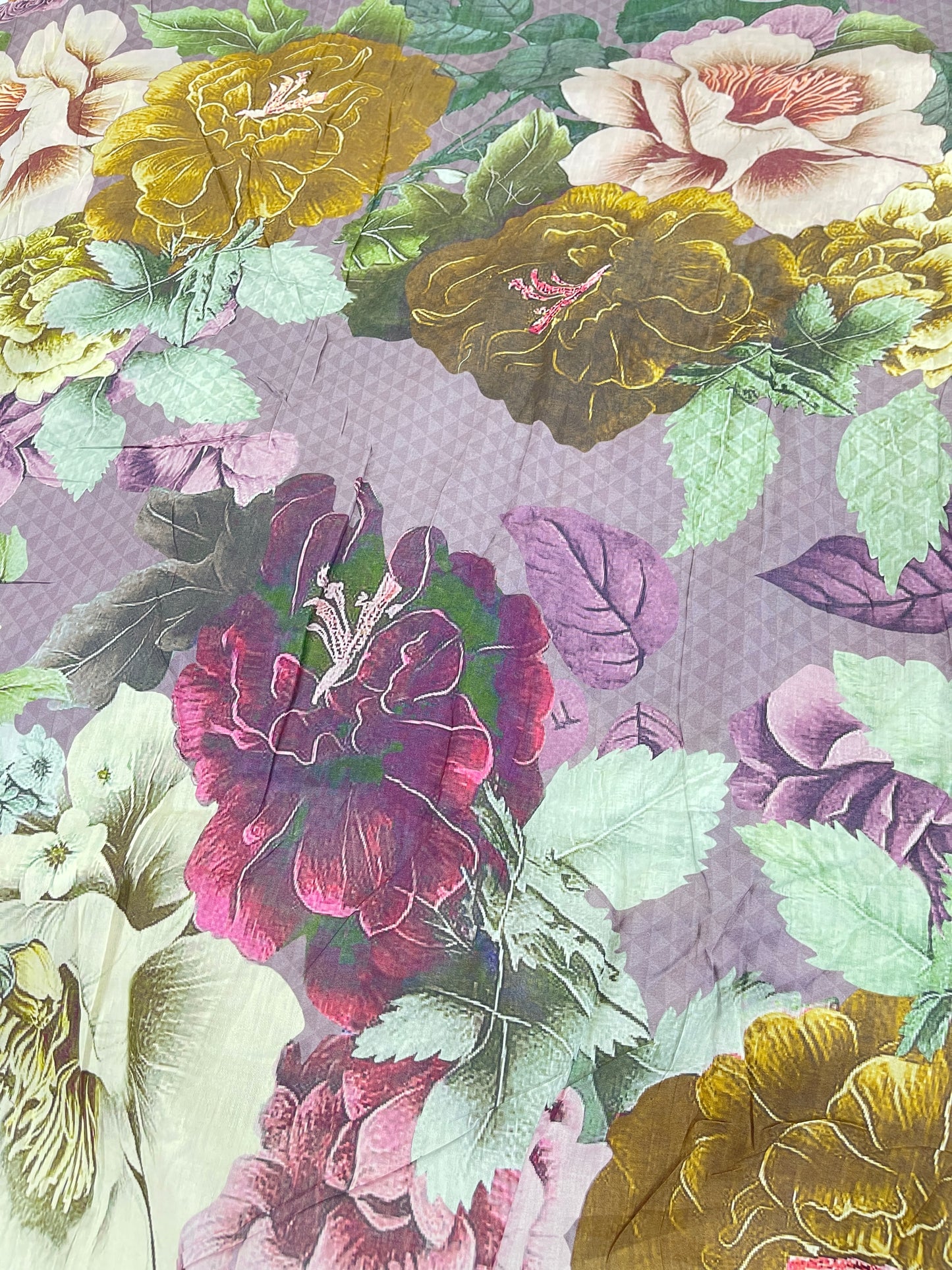 Pure Chanderi Floral Digital Print Fabric – Lightweight & Elegant