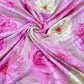 Pure Chanderi Floral Print Fabric – Soft Pink Designer Material