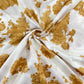 Pure Chanderi Floral Print Fabric – Ivory & Mustard Designer Material