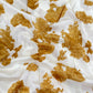 Pure Chanderi Floral Print Fabric – Ivory & Mustard Designer Material