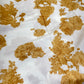 Pure Chanderi Floral Print Fabric – Ivory & Mustard Designer Material