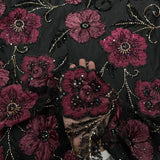 Luxury Floral Sequin & Beaded Embroidered Sheer Fabric – Designer Net