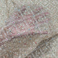 Premium Silver Floral Sequin Embroidered Net Fabric