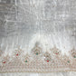 Silk Tissue Embroidery Fabric with Heavy Sequin & Beaded Border Work