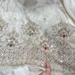Silk Tissue Embroidery Fabric with Heavy Sequin & Beaded Border Work