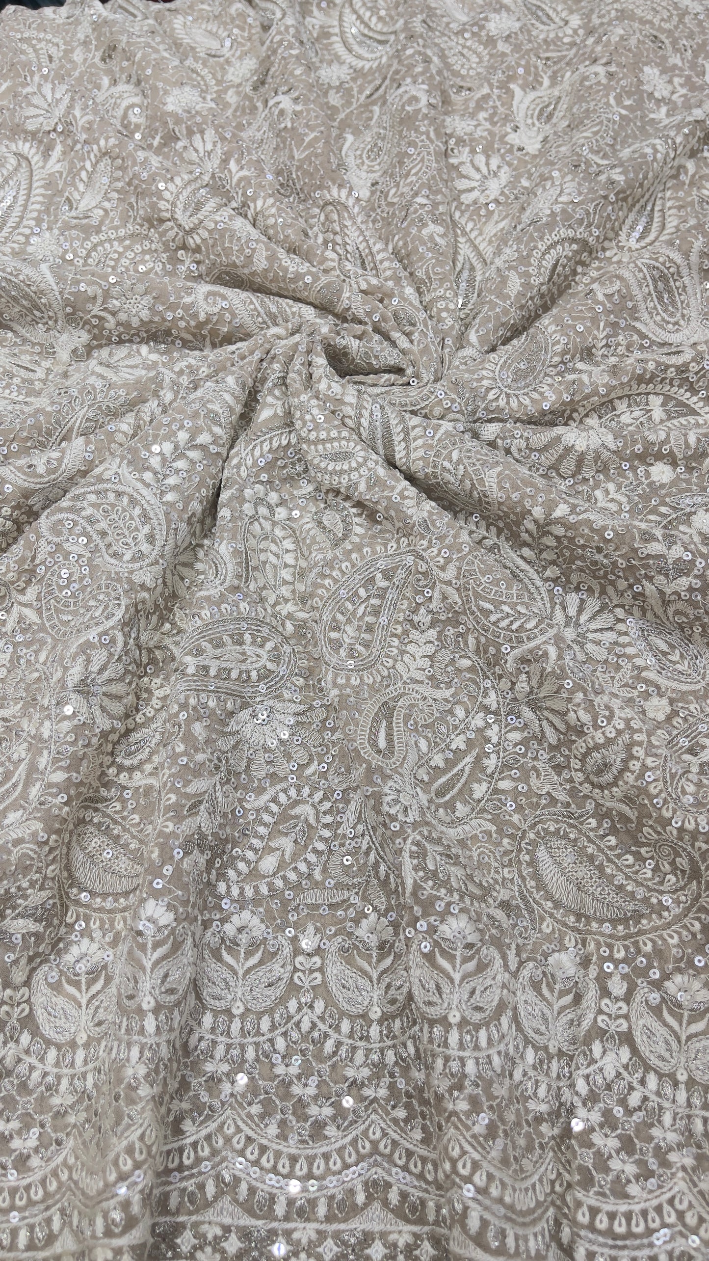 Premium Georgette Embroidery Fabric for Men’s Kurta – Elegant Festive Wear