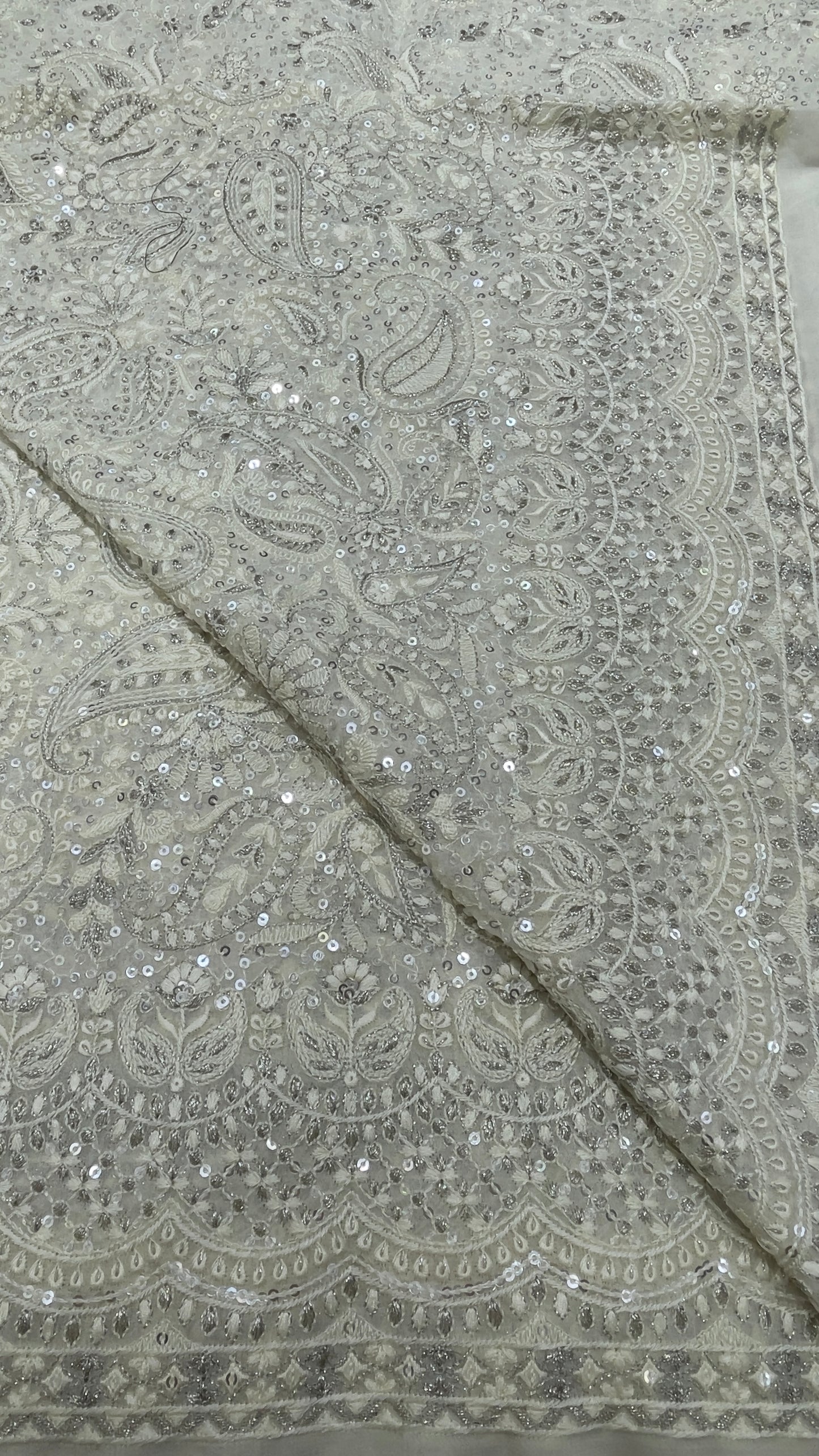 Premium Georgette Embroidery Fabric for Men’s Kurta – Wedding & Festive Wear