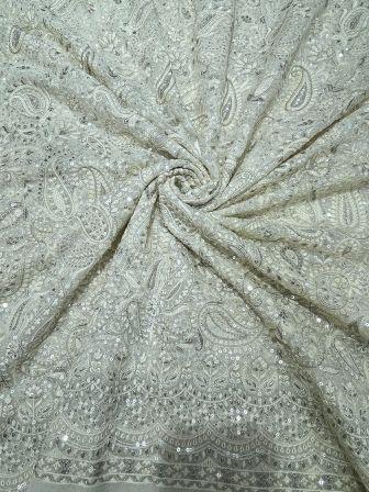 Premium Georgette Embroidery Fabric for Men’s Kurta – Wedding & Festive Wear