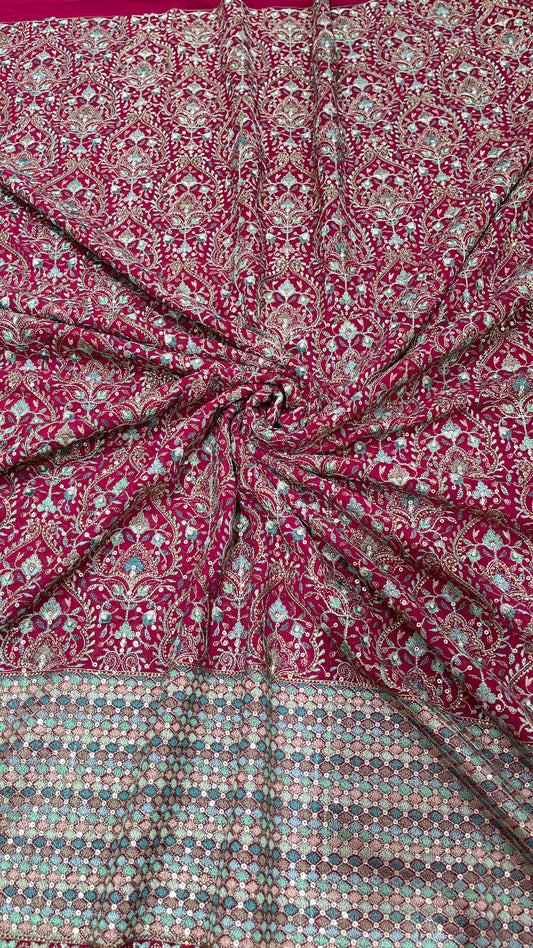 Premium Georgette Embroidery Fabric for Men’s Kurta – Festive & Wedding Wear